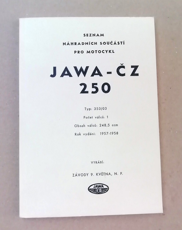 Katalog náhradních dílů Jawa 250/353-03 Kývačka