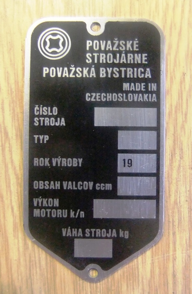 Tabliczka znamionowa Tatran Manet 125